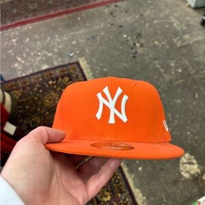 Orange New York Yankees New Era Cap Hat Fitted 7 1/4